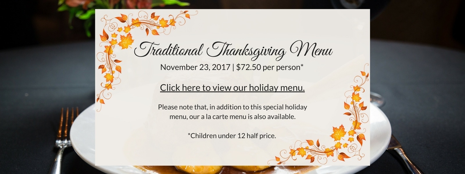 Thanksgiving restaurants vaughan