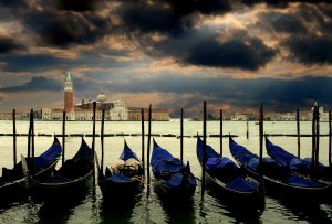 gondolas in Venice