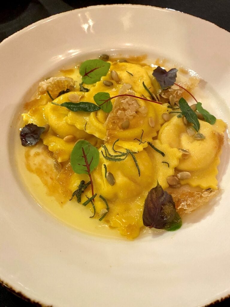 a plate of ravioli